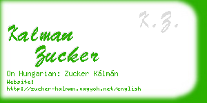 kalman zucker business card